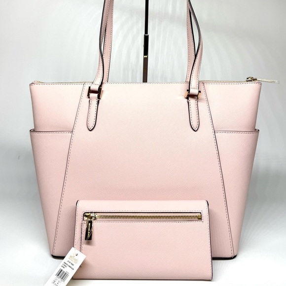 Michael Kors Charlotte Large Top-Zip Tote Bag & Matching Trifold Wallet - Picture 4 of 12